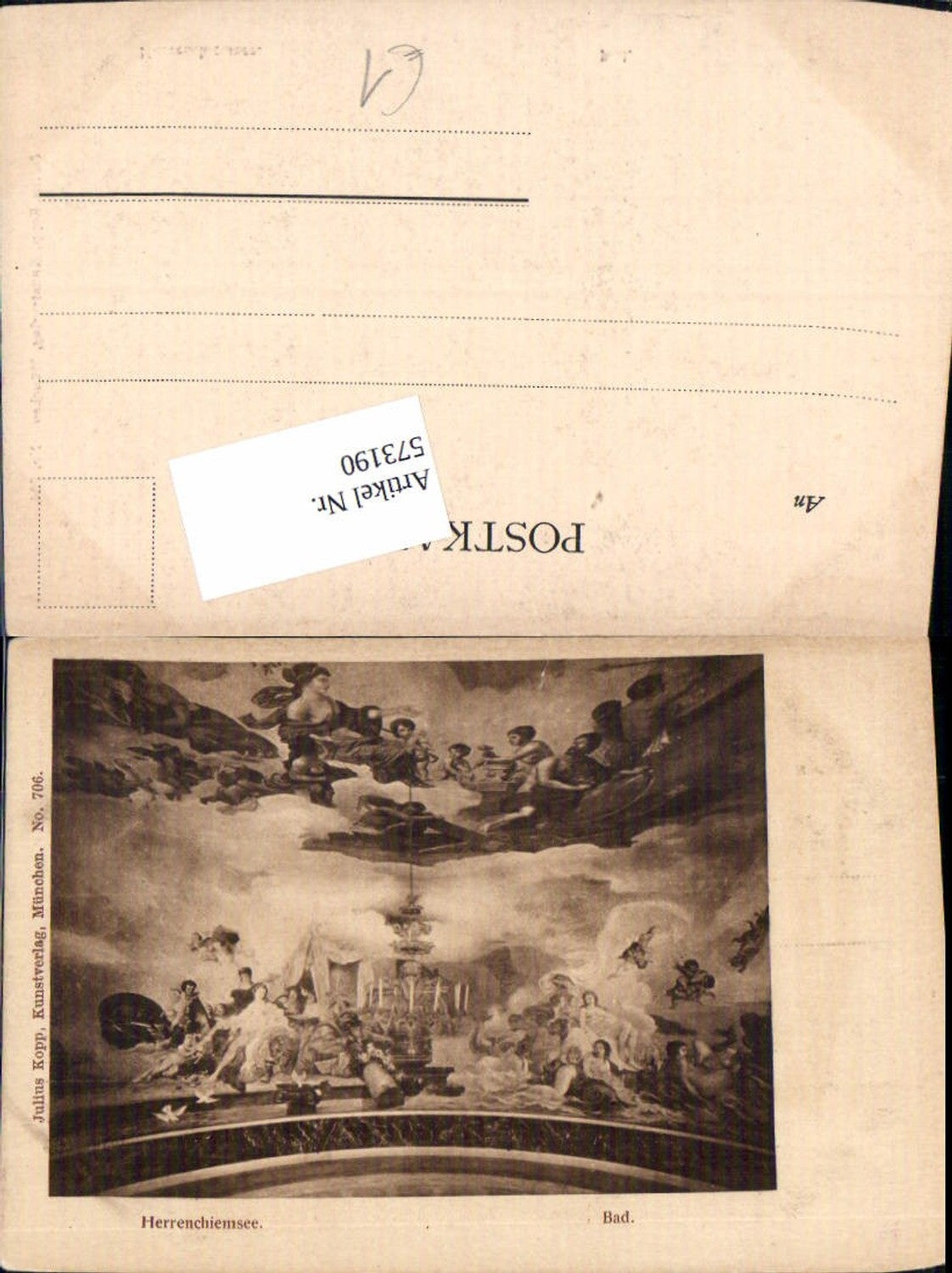 573190, Chiemsee Herrenchiemsee Palace Bath Ceiling Ceiling painting Art