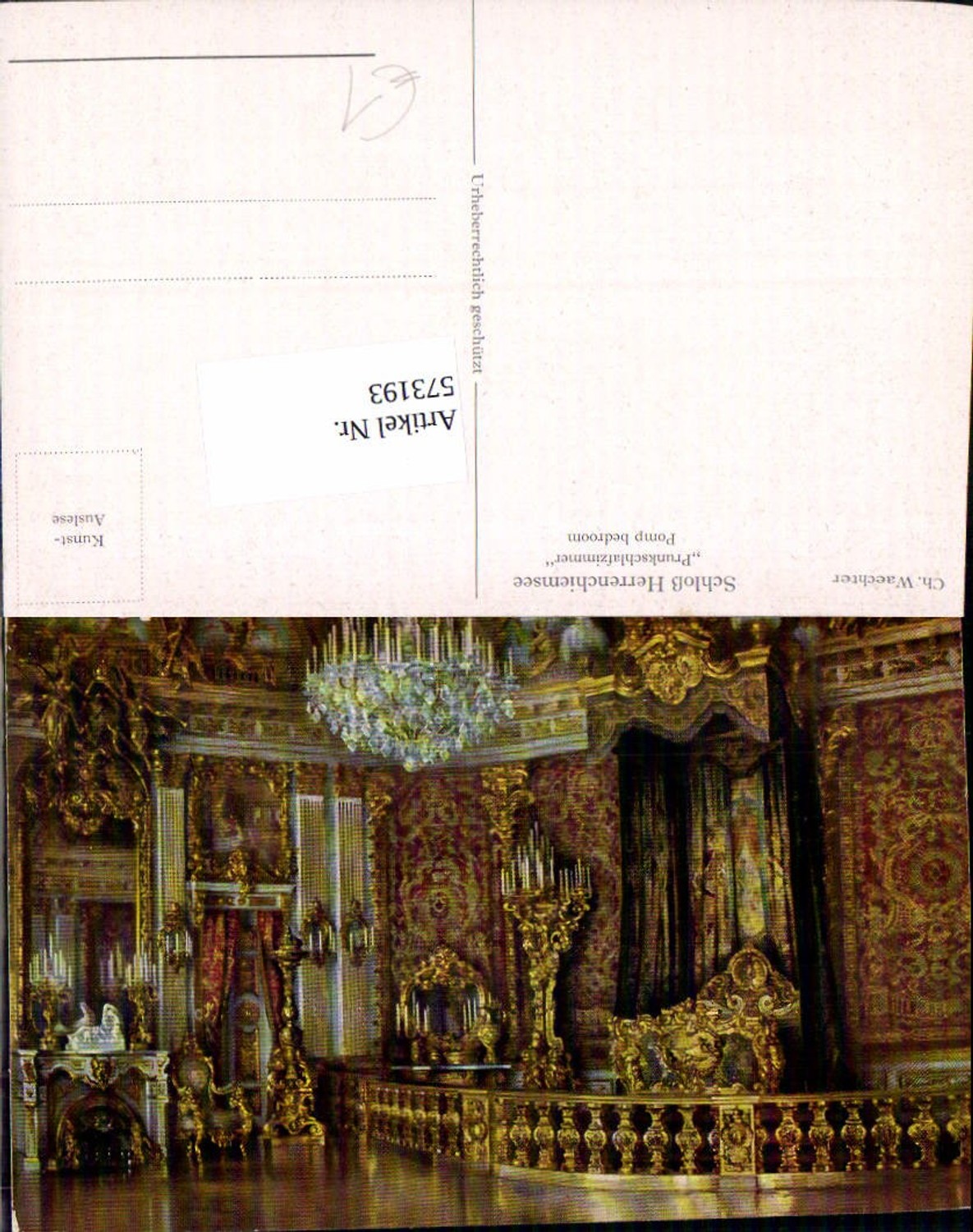 573193,Photographic art Ch. Waechter Chiemsee Herrenchiemsee Palace State Bedroom