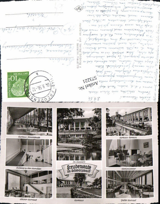 573221, Multi-image postcard Freudenstadt Black Forest Kurhaus Kurpark
