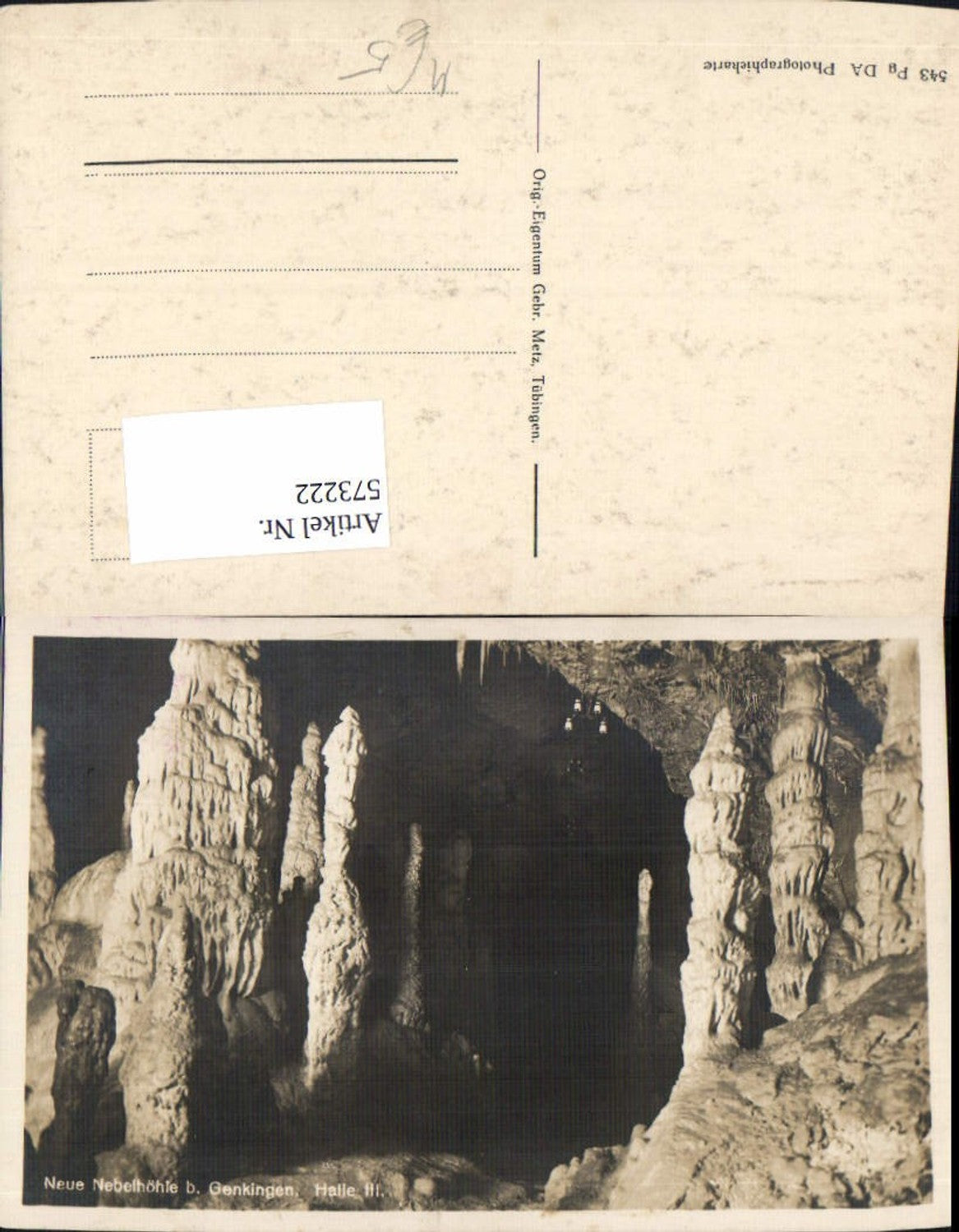 573222,Foto Ak Sonnenbühl Neue Nebelhöhle b. Genkingen Halle Tropfsteinhöhle