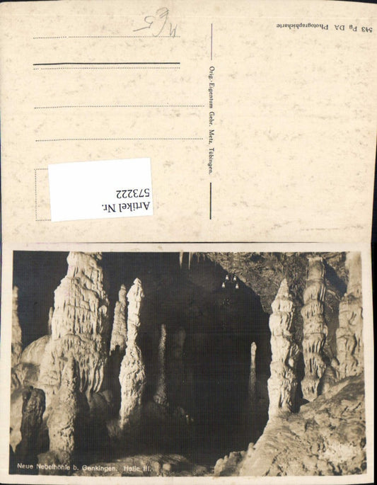 573222, Photo Ak Sonnenbühl New Nebelhöhle near Genkingen Halle Stalactite Cave