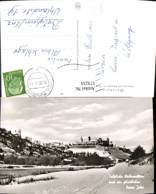 573233, Würzburg i. Winter Fortress Merry Christmas and New Year