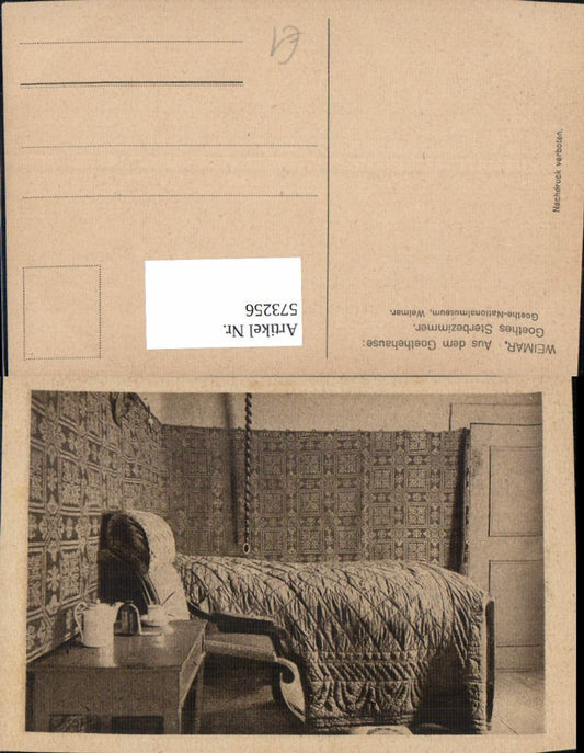 573256, Weimar Goethe House Death Room Bed Interior
