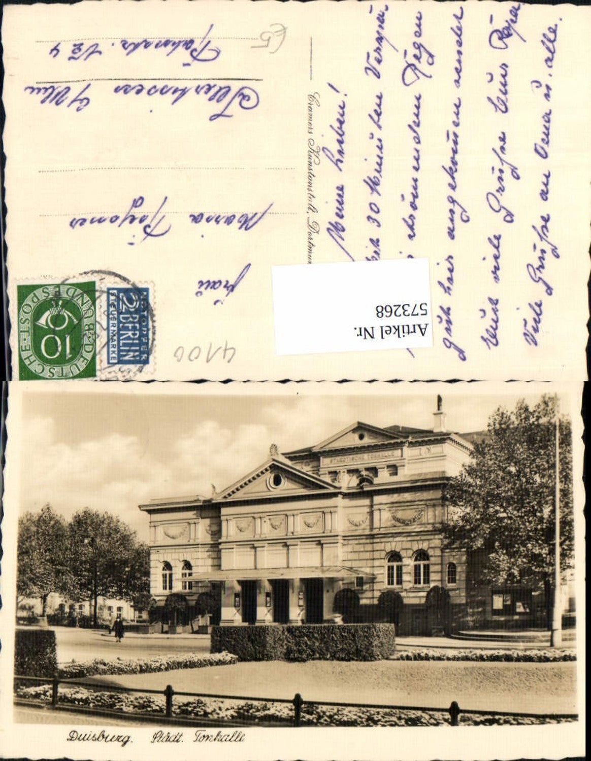 573268,Foto Ak Duisburg Städtische Tonhalle