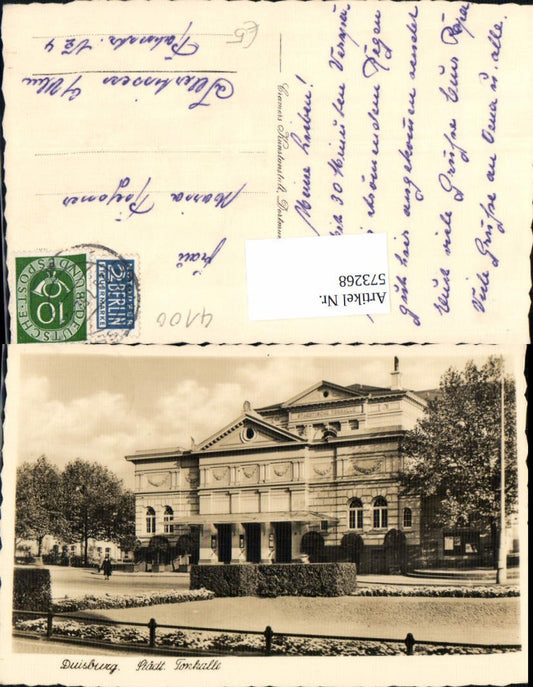 573268,Foto Ak Duisburg Städtische Tonhalle