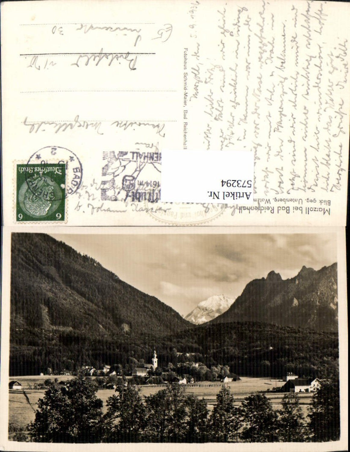 573294, Marzoll near Bad Reichenhall, view towards Untersberg, Watzmann and Lattengebirge mountains