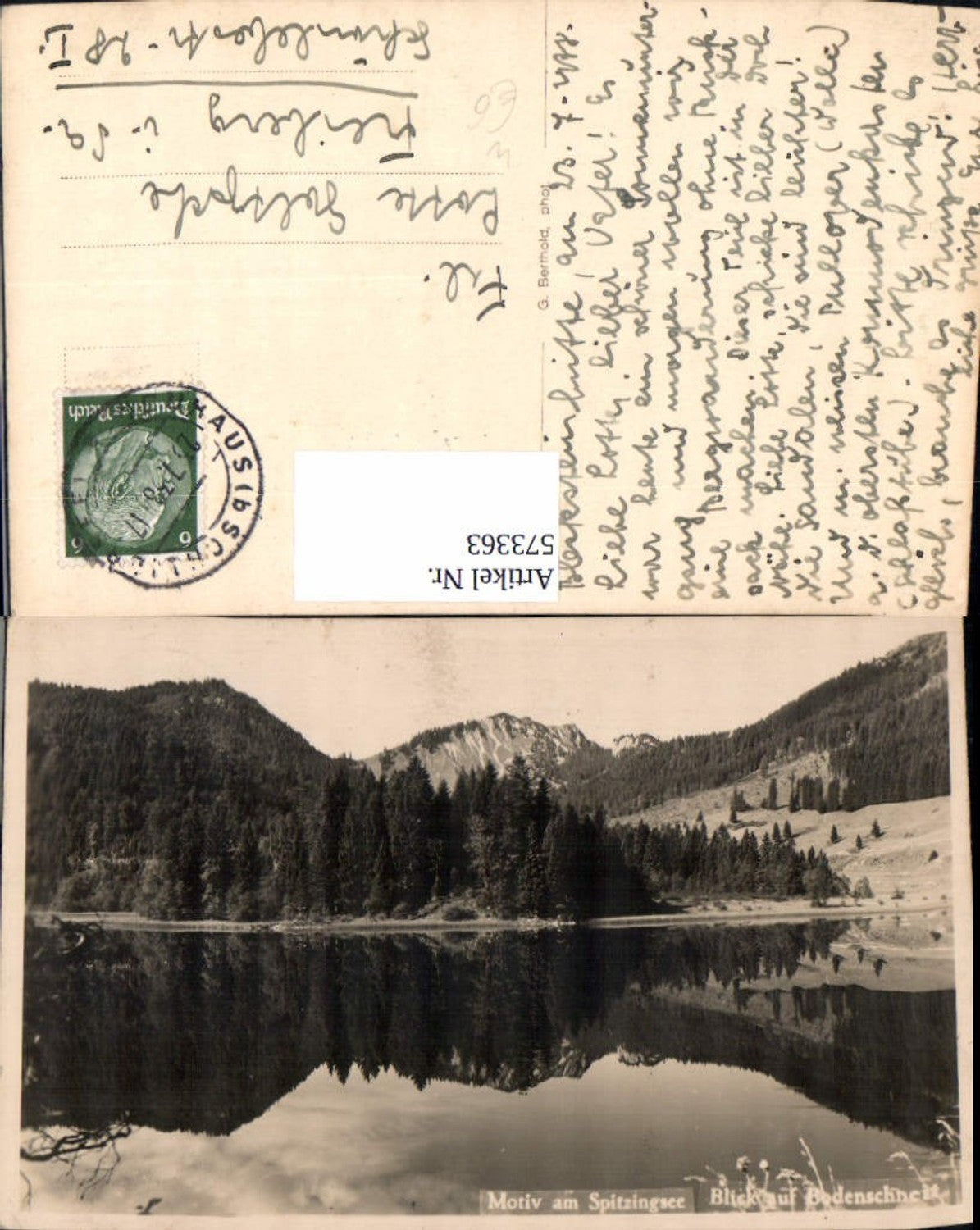 573363, Photo Ak Schliersee Motif a. Spitzingsee View a. Bodenschneit