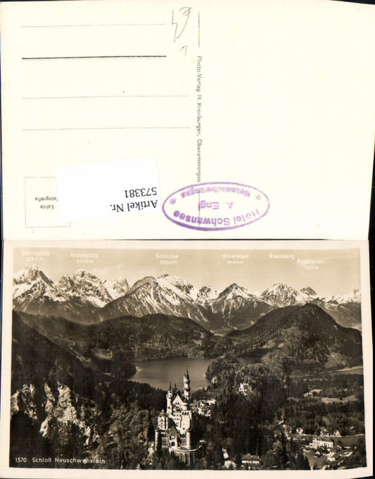 573381, Photo Ak Schwangau Hohenschwangau Neuschwanstein Castle pub H. Kronburger 1570