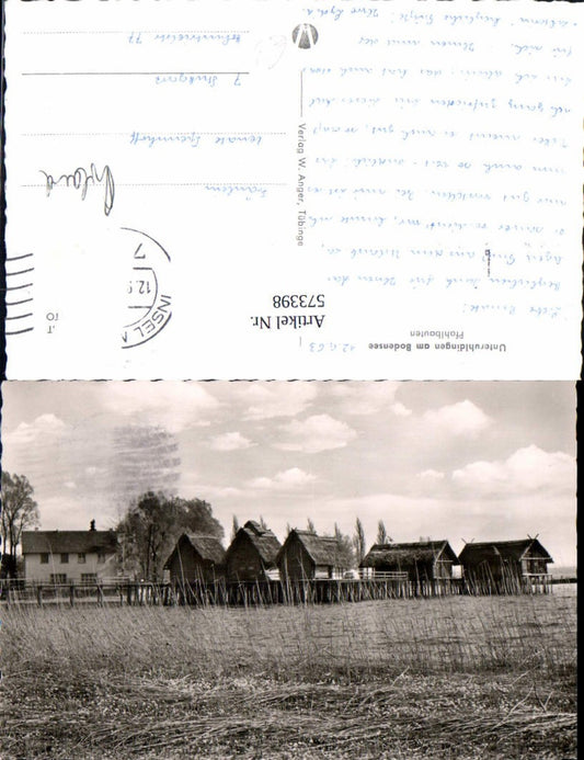 573398, Photo Ak Uhldingen-Mühlhofen on Lake Constance Pile dwellings