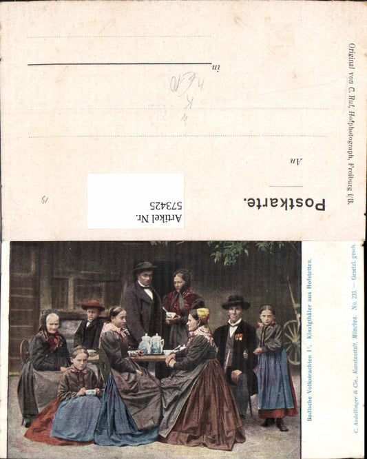 573425, Artist Ak C. Ruf Baden folk costumes Kinzig Valley folk costume from Hofstetten
