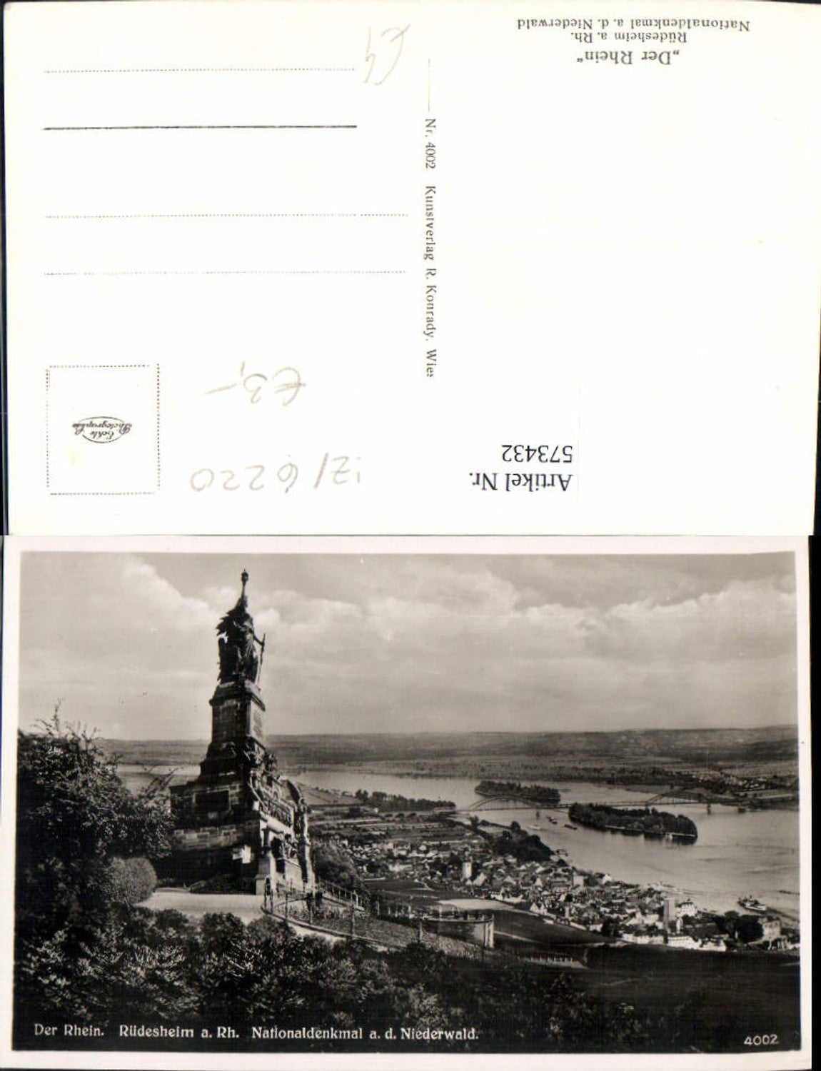 573432,Foto Ak Rüdesheim am Rhein Nationaldenkmal a. d. Niederwald