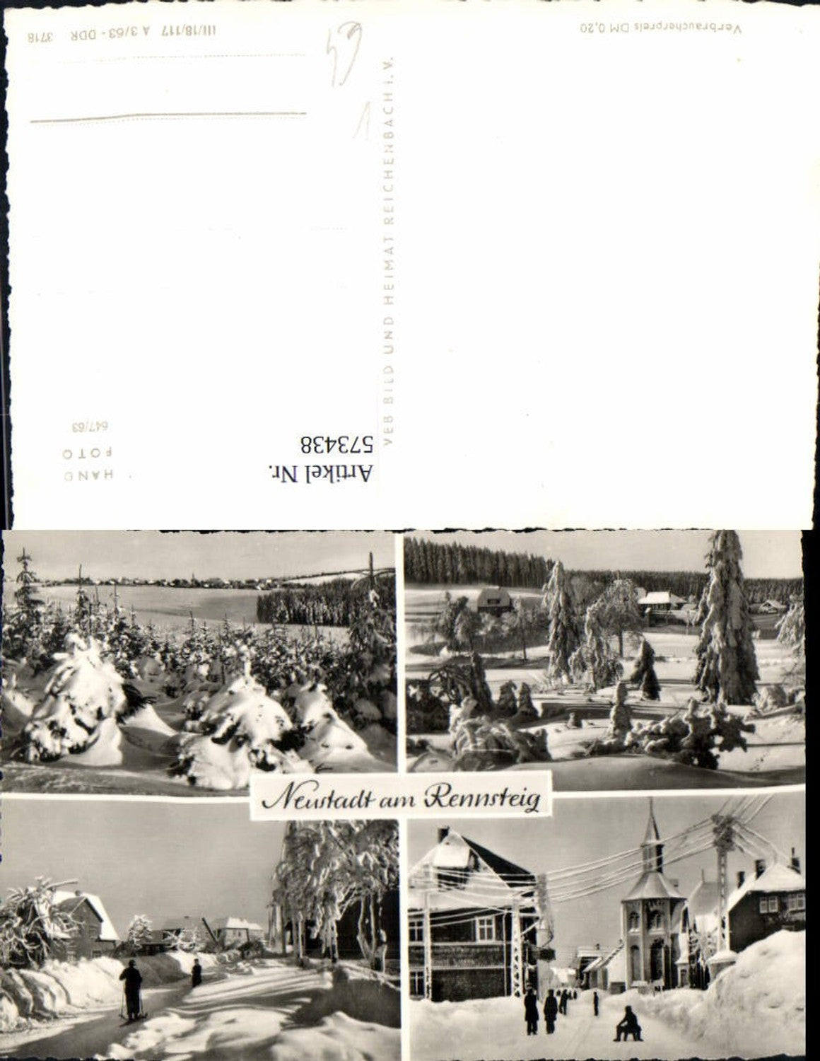 573438,Mehrbild Ak Neustadt am Rennsteig Wintersport pub VEB
