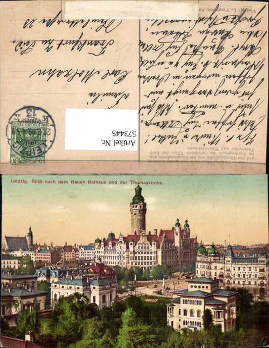 573445,Leipzig Blick n. d. Neuen Rathaus u. d. Thomaskirche