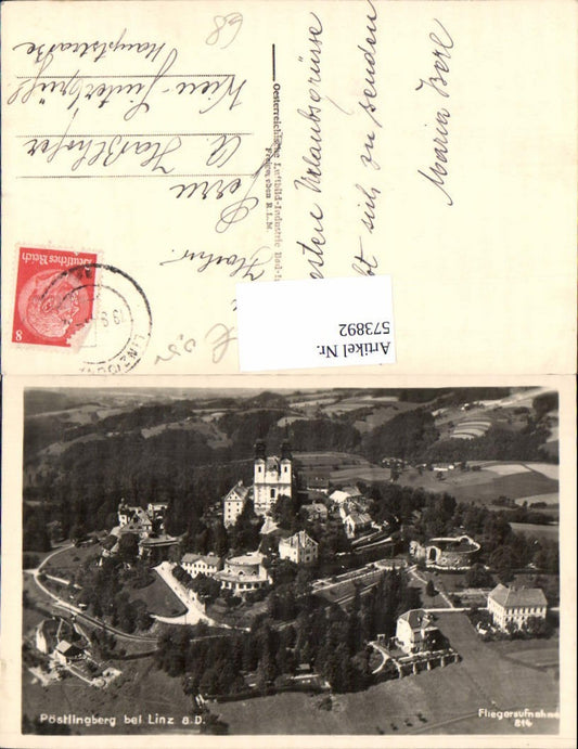 573892,tolle Fliegeraufnahme Linz an der Donau Pöstlingberg