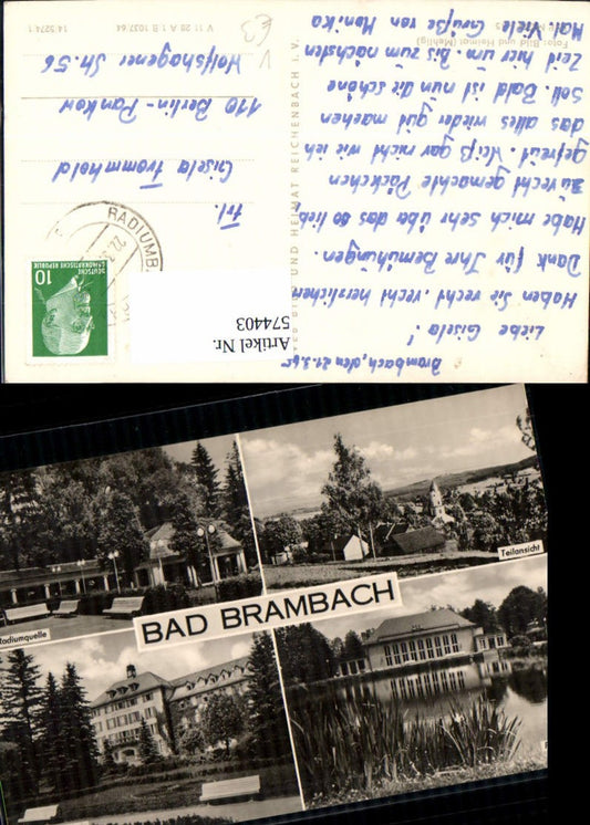 574403,Mehrbild Ak Bad Brambach Radiumquelle Teilansicht Festhalle pub VEB
