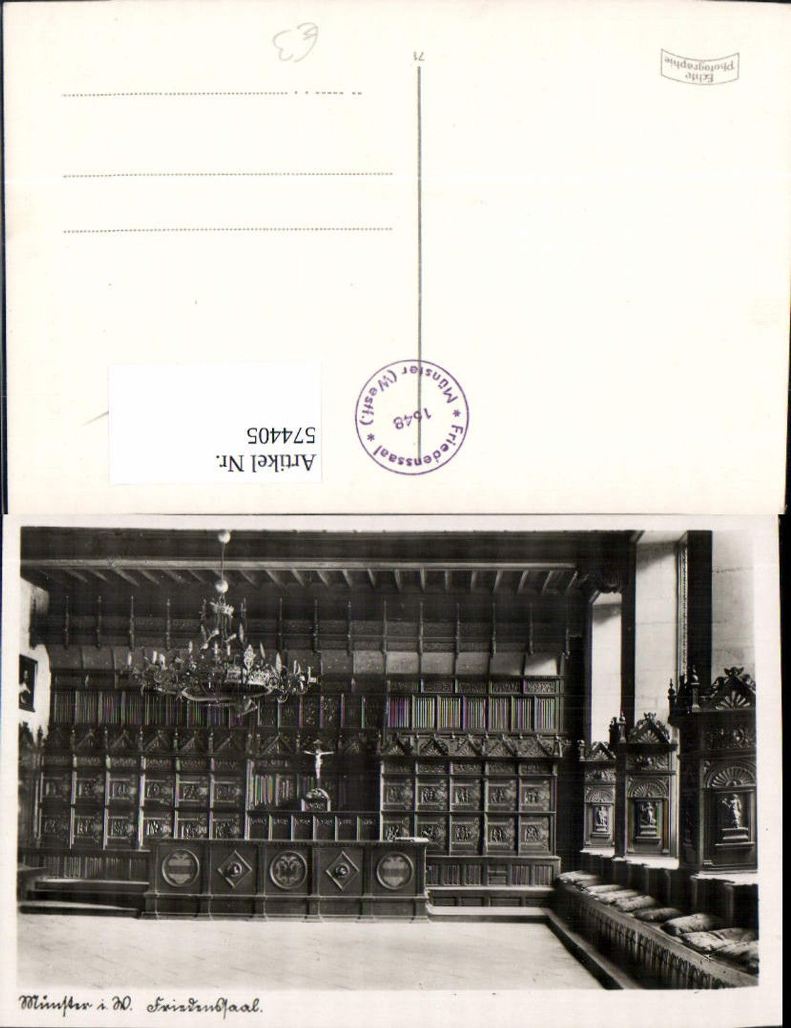 574405,Foto Ak Münster in Westfalen Rathaus Friedenssaal