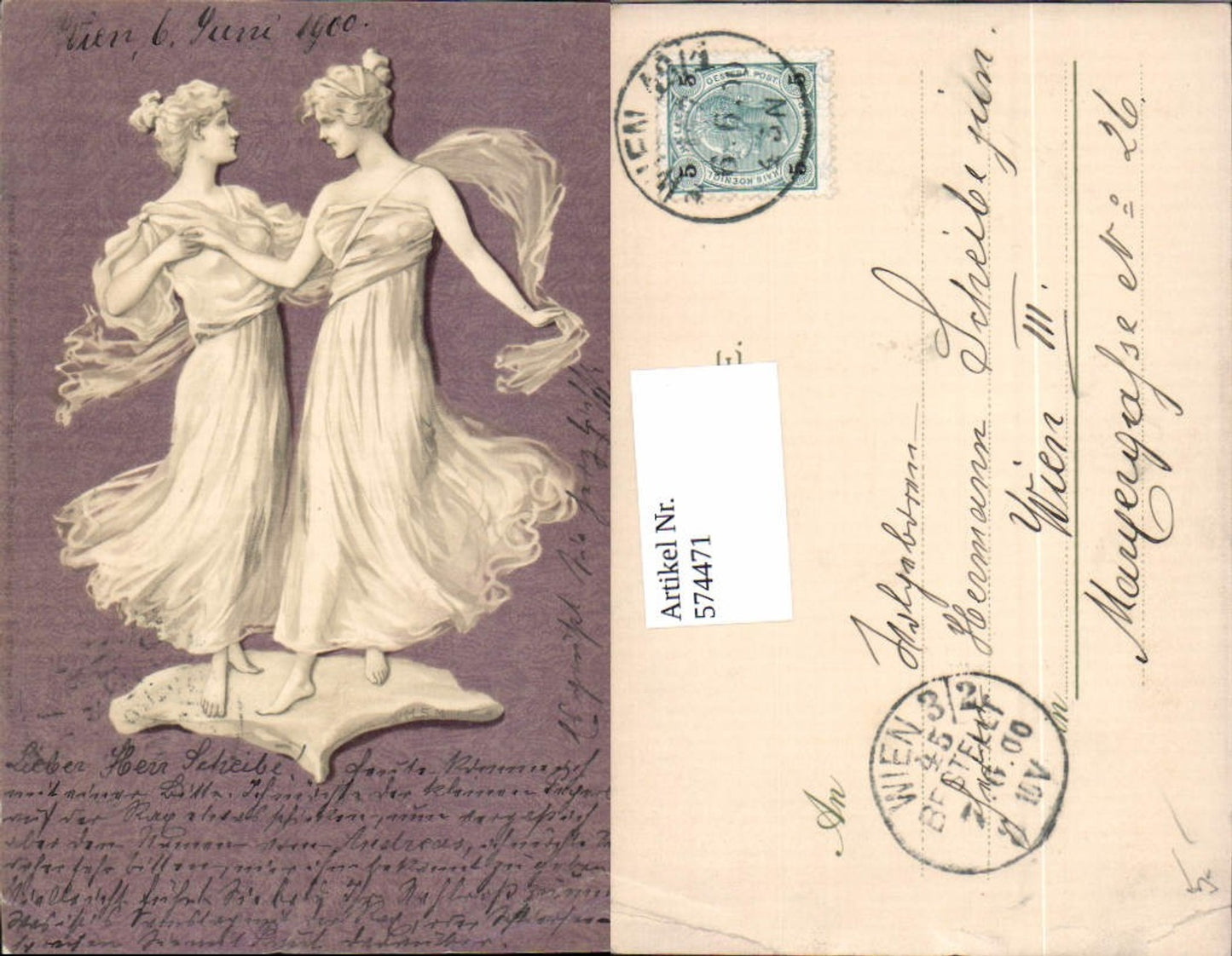 574471,Künstler AK Jugendstil Art Nouveau Wedgewood Gruppen pub Meissner & Buch 1057