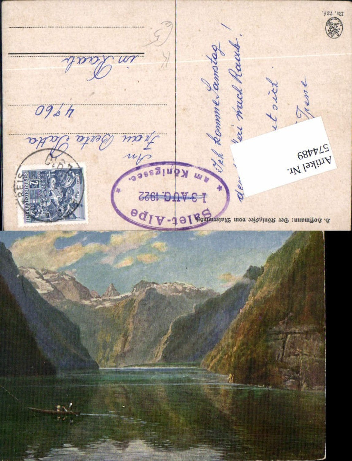 574489, Artist AK Heinrich Hoffmann Königsee Berchtesgaden