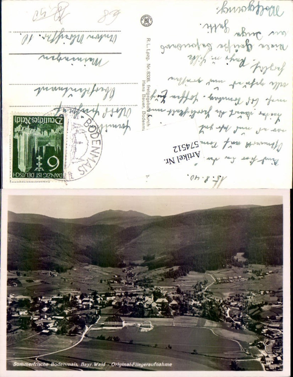 574512, Aerial photograph of Bodenmais, Bavarian Forest