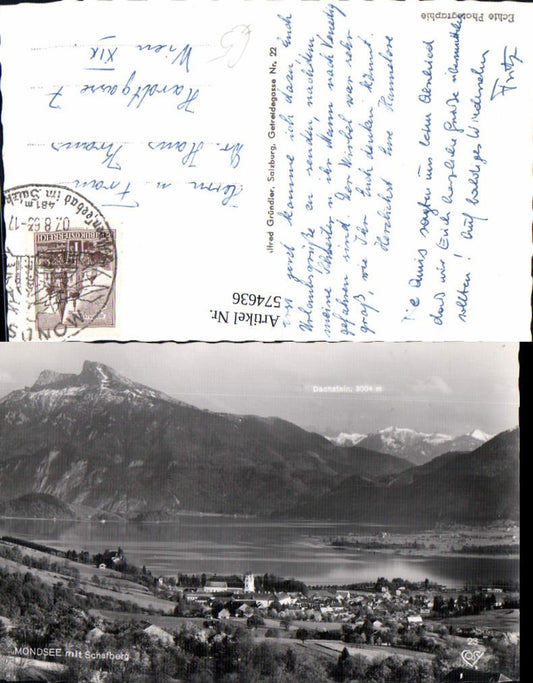 574636,Foto Ak Mondsee m. Schafberg