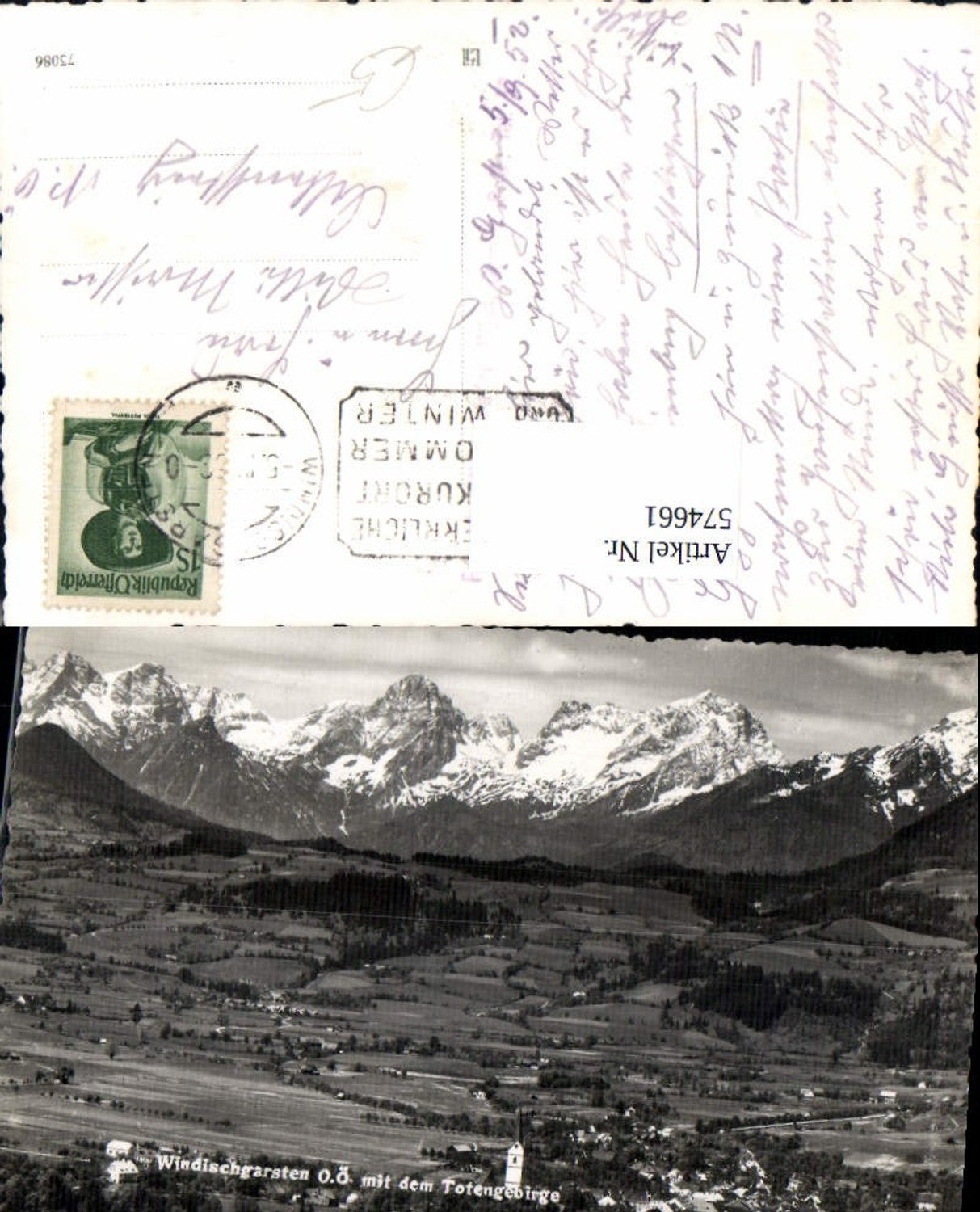 574661,Foto Ak Windischgarsten m. d. Totengebirge