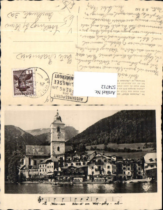 574712,St Wolfgang im Salzkammergut Weissen Rössl Liedzeile Notenzeile pub Cosy BS 142