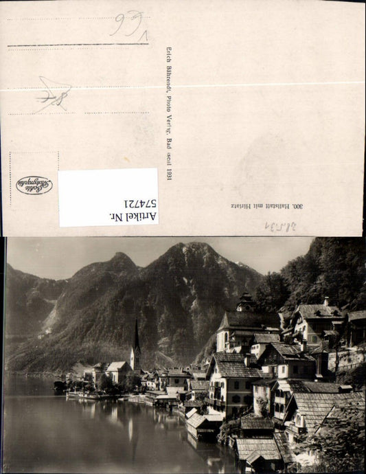 574721,Foto Ak Hallstatt m. Hirlatz pub Erich Bährendt