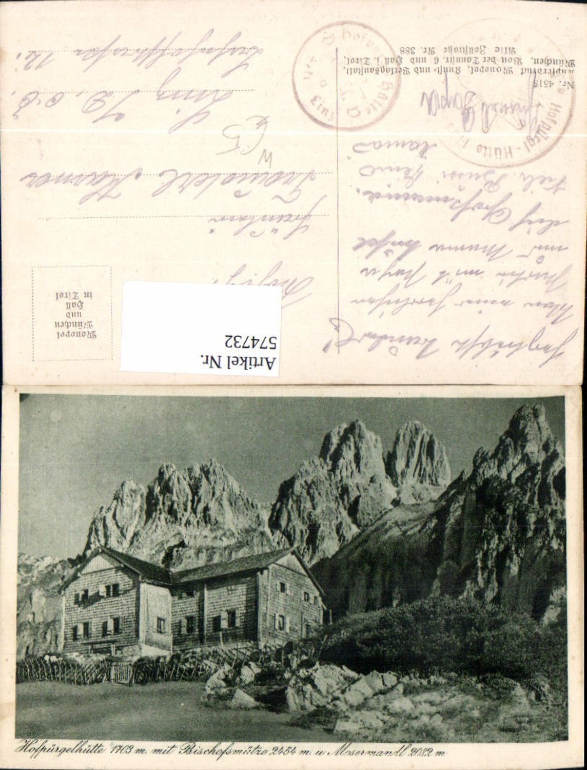 574732,Hofpürglhütte m. Bischofsmütze u. Mosermandl Filzmoos