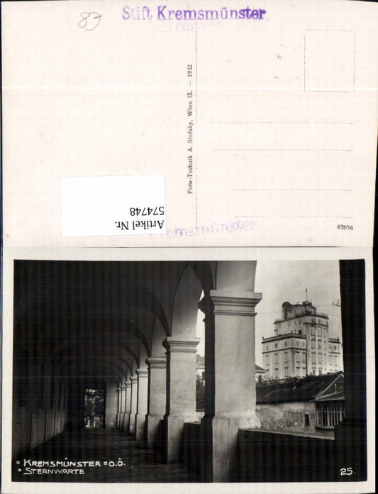 574748,Foto Ak Kremsmünster Stift Sternwarte Kreuzgang