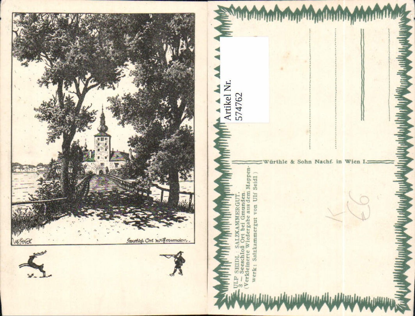 574762,Künstler Ak Ulf Seidl Seeschloss Ort Gmunden
