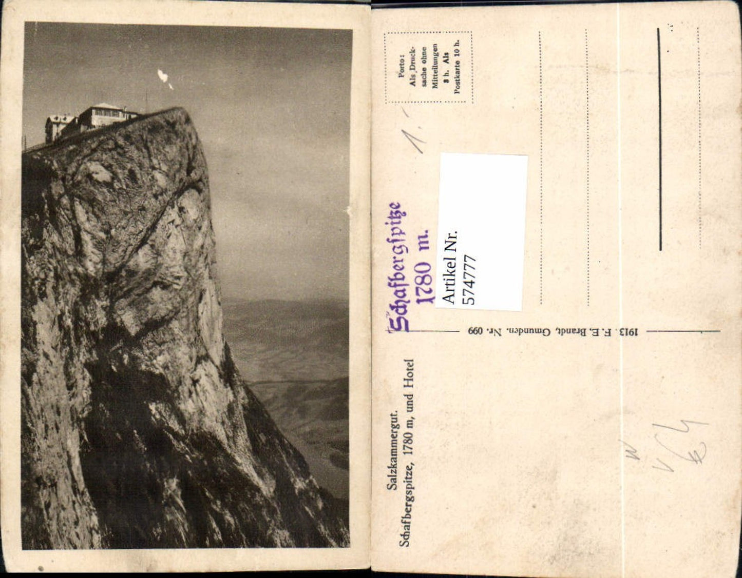 574777,Schafbergspitze u. Hotel St. Wolfgang im Salzkammergut pub F. E. Brandt 099