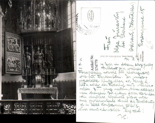 574779,Foto Ak Hallstatt Kirche Inneres Altar