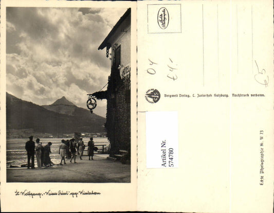 574780,Foto Ak St Wolfgang im Salzkammergut Weisses Rössl geg. Wieslerhorn