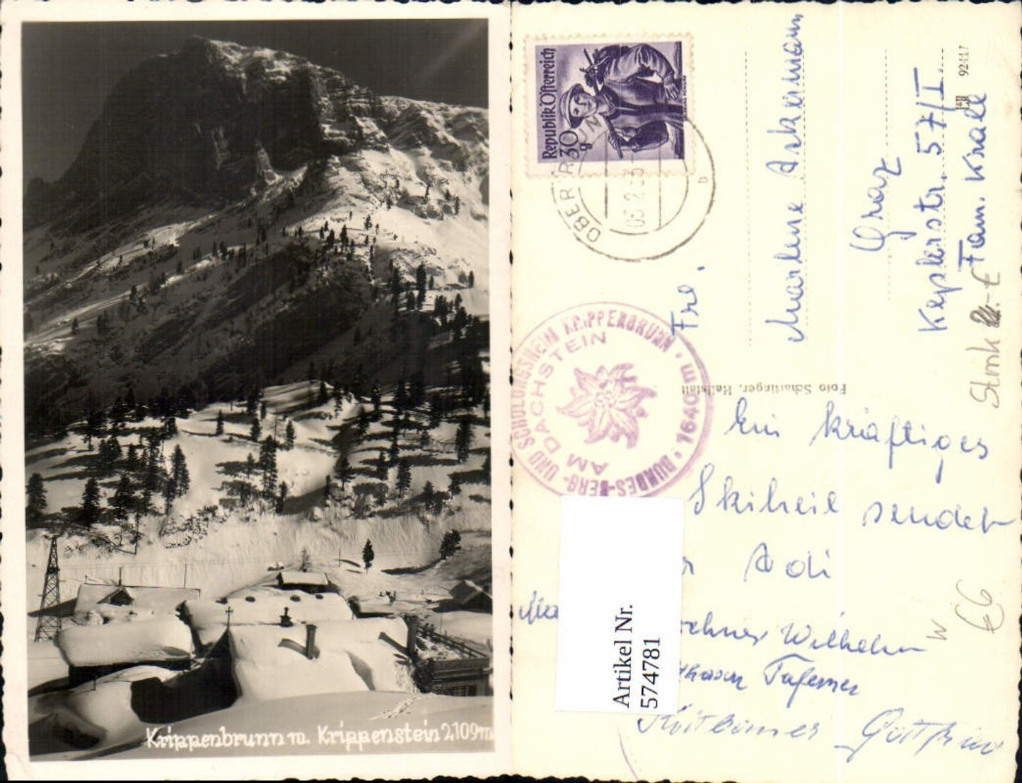 574781,Obertraun Krippenbrunn m. Krippenstein Winteransicht