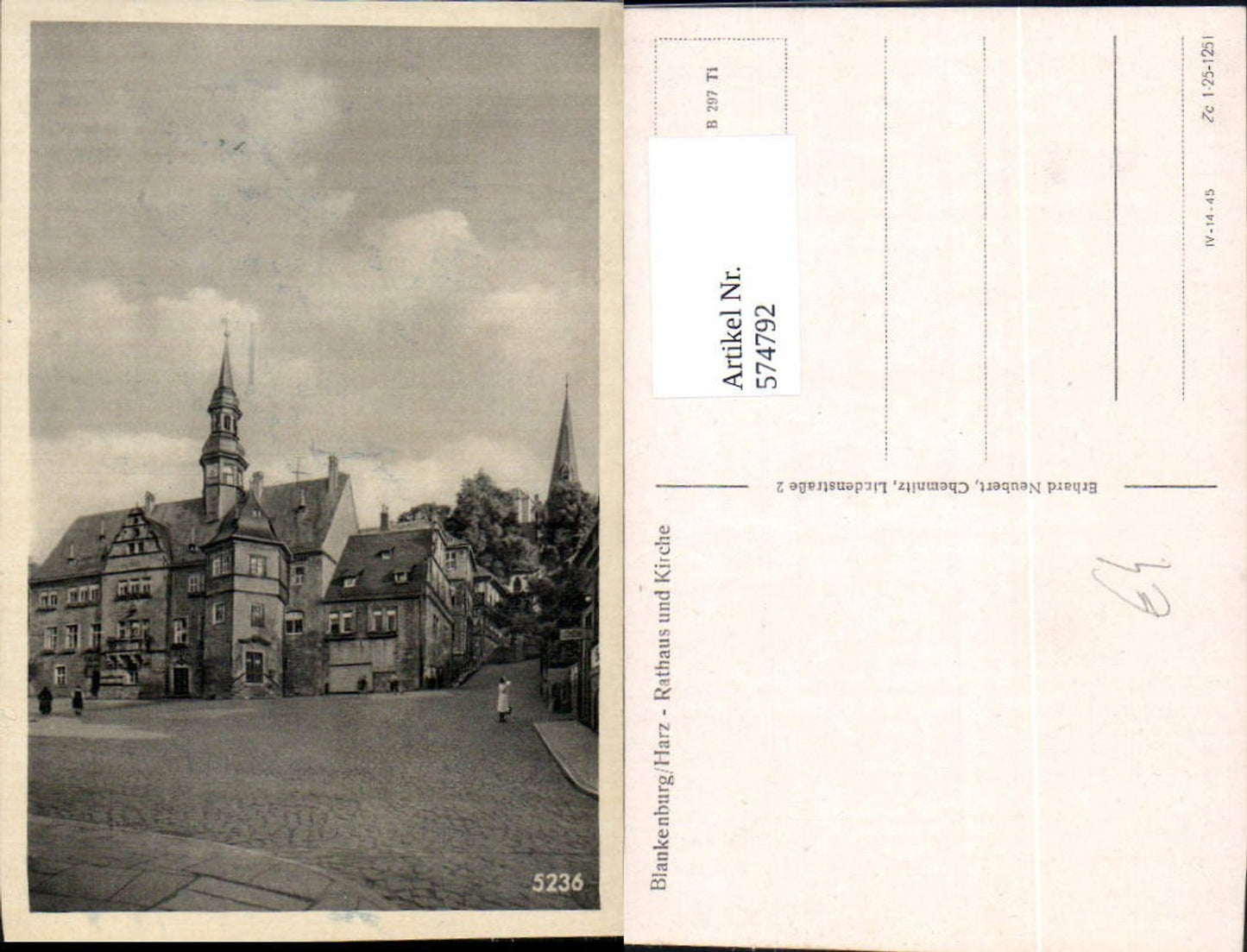 574792,Blankenburg Harz Rathaus u. Kirche