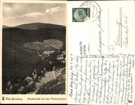 574794,Bad Harzburg Brockenblick v. d. Rabenklippen