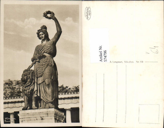574796,Photo Ak Munich Bavaria Statue pub A. Lengauer 175
