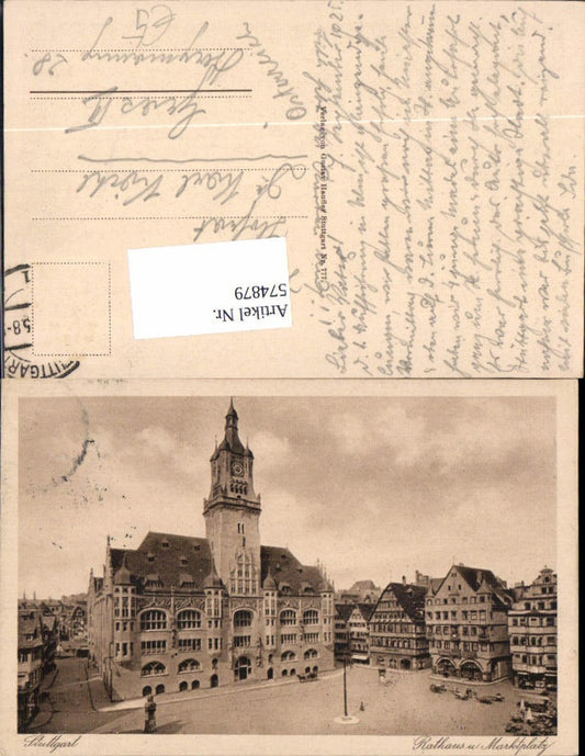 574879, Stuttgart Town Hall and Market Square