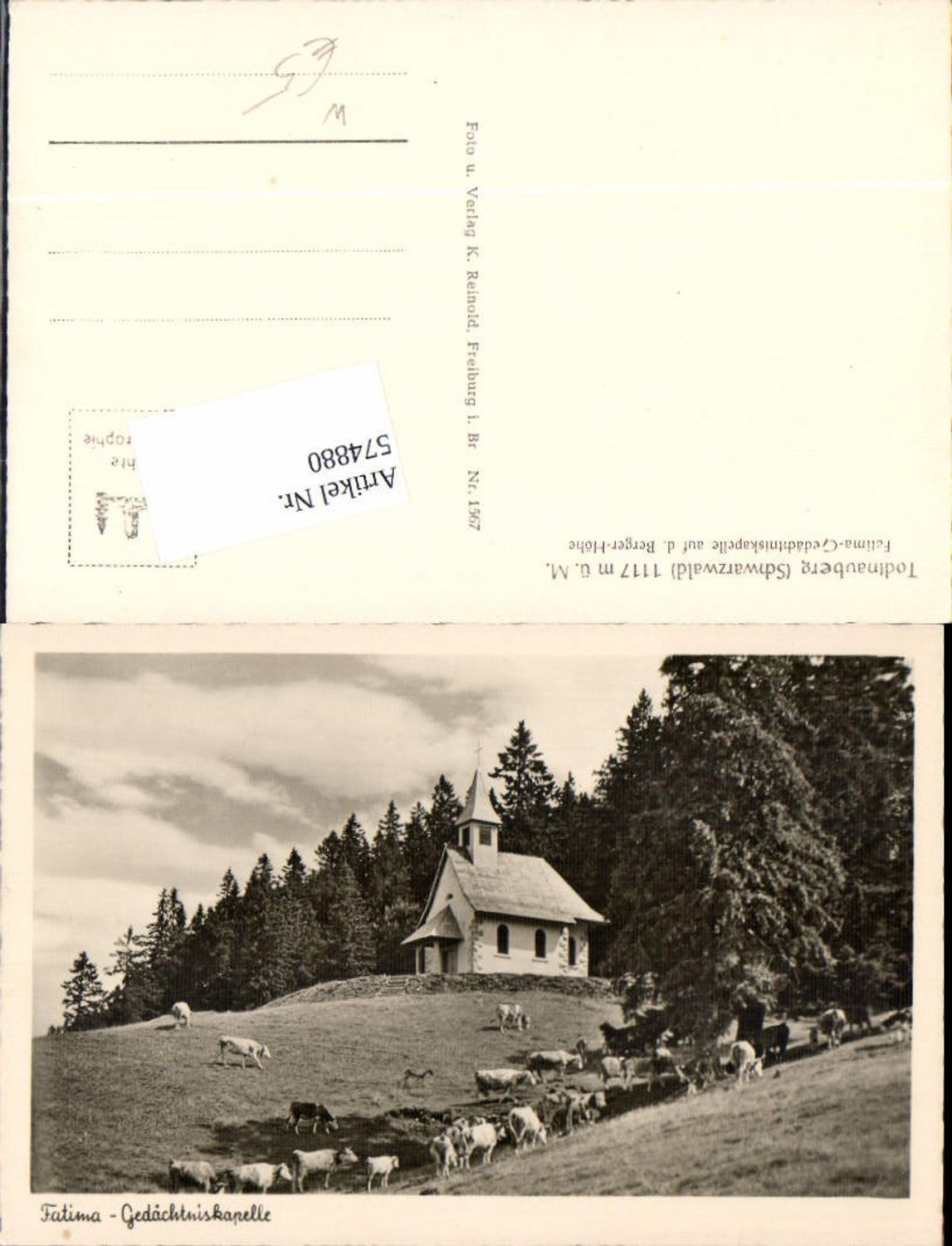 574880,Fatima Gedächtniskapelle auf der Berger Höhe Todtnauberg Todtnau Schwarzwald