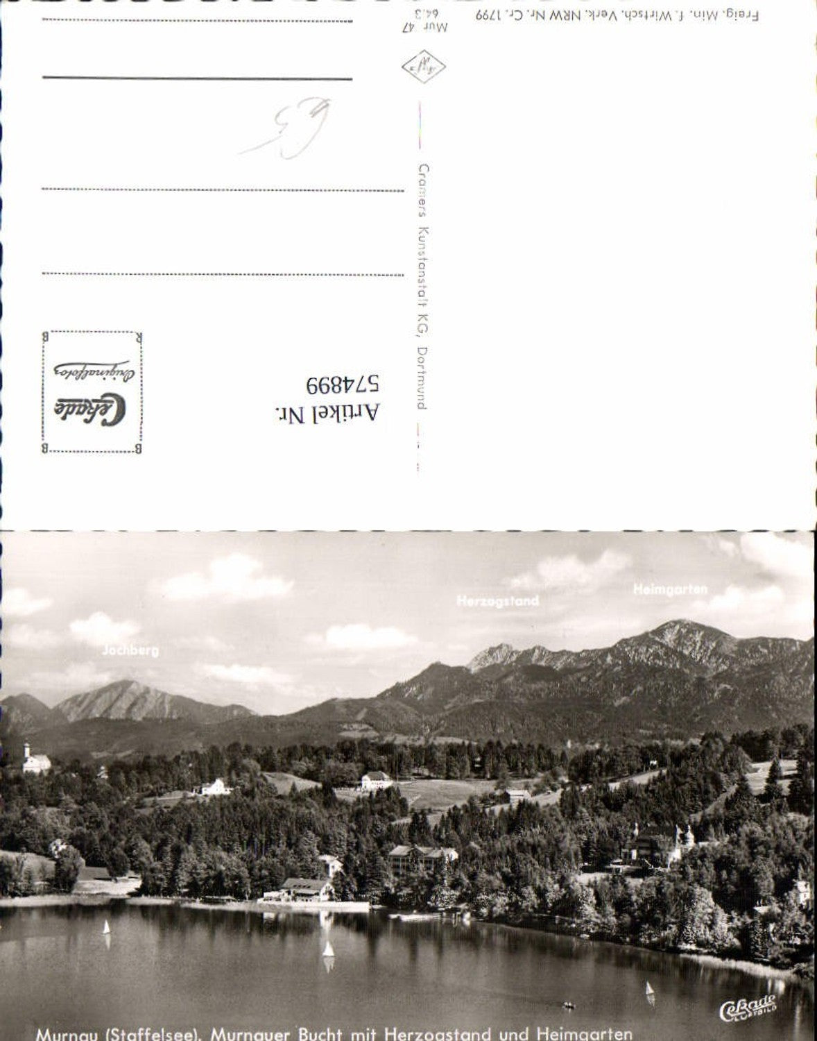 574899, Murnau Staffelsee Murnau Bay with Herzogenstand and Heimgarten