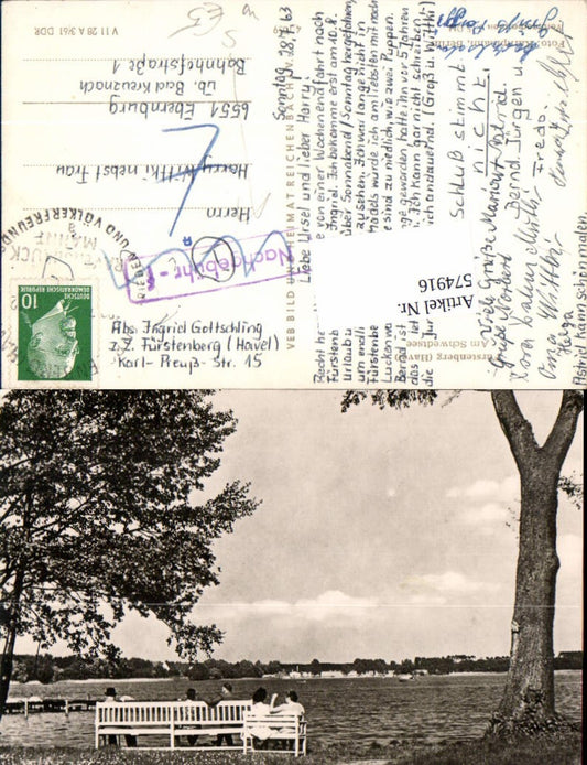 574916,Fürstenberg/Havel Am Schwedtsee bei Godendorf Wokuhl-Dabelow Nachgebühr Stempel