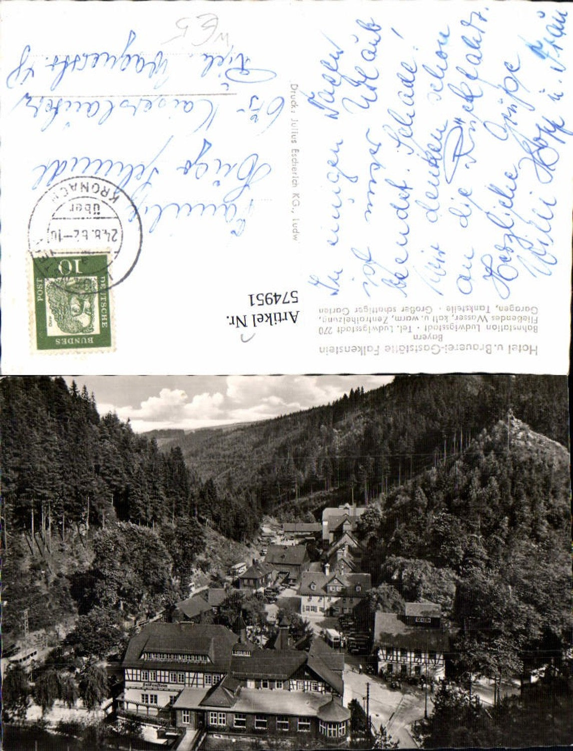 574951,Hotel Brauerei Gaststätte Falkenstein Bahnstation Ludwigsstadt Frankenwald Ottendorf