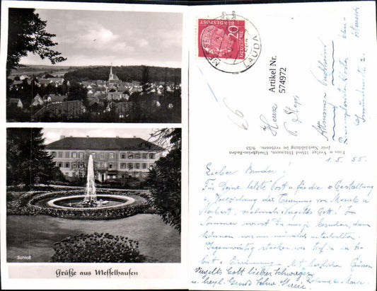 574972, Multi-image Ak Messelhausen Lauda-Königshofen Castle Fountain Fountain