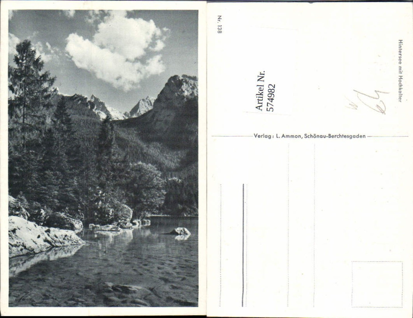 574982, Hintersee with Hochkalter Ramsauer Ache Ramsau near Berchtesgaden