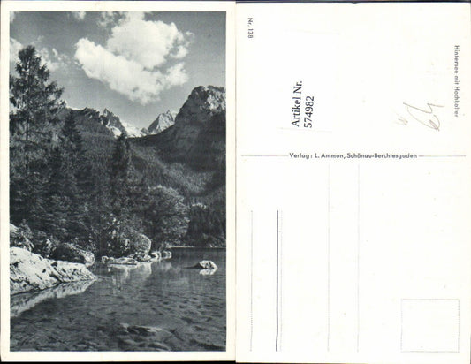 574982, Hintersee with Hochkalter Ramsauer Ache Ramsau near Berchtesgaden