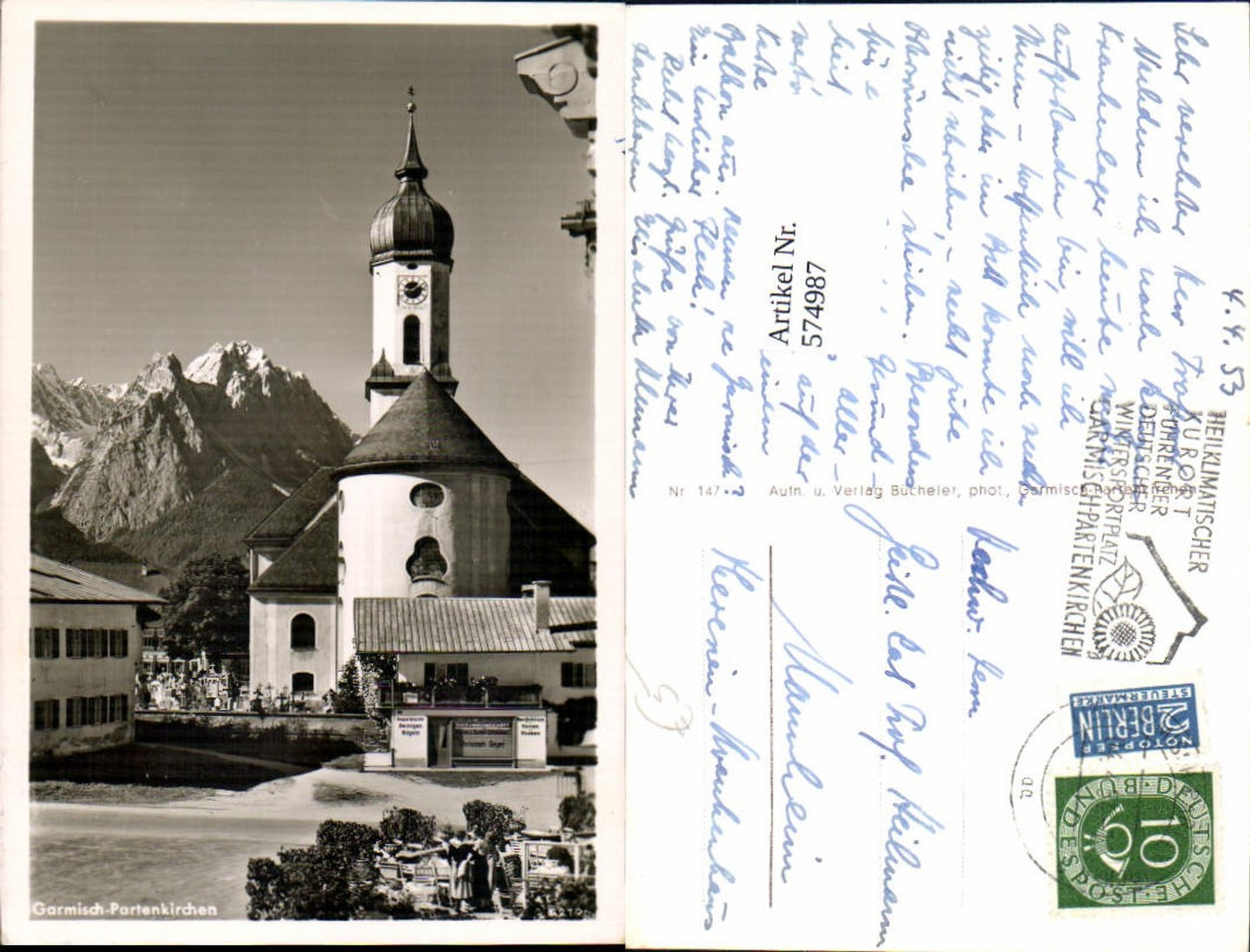 574987, Garmisch-Partenkirchen View with church