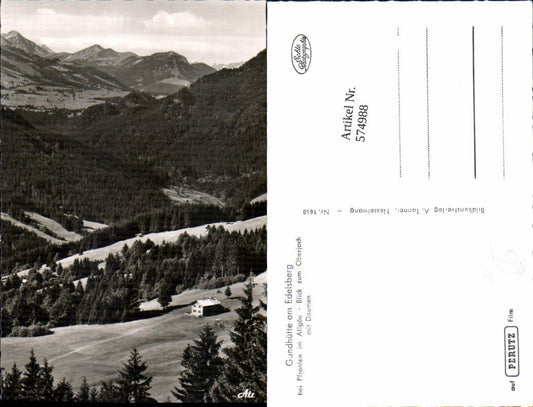 574988, Photo Ak Gundhütte am Edelsberg Pfronten im Allgäu View towards Oberjoch m. Daumen