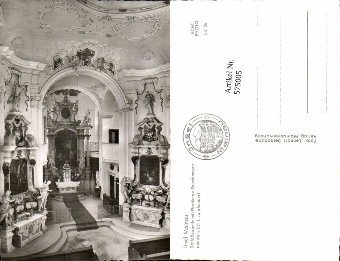 575005,Foto Ak Insel Mainau Schlosskapelle Altar Litzelstetten Konstanz