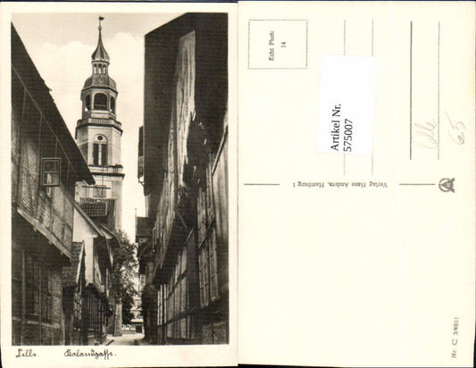 575007,Foto Ak Celle Rolandgasse m. Kirche