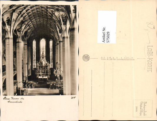 575029,Foto Ak Pirna Inneres der Marienkirche Kirche pub Labi-Karte